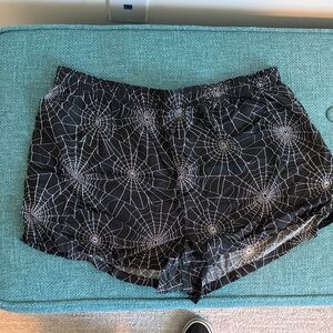 PINK Victoria's Secret Black Spiderweb Lounge Shorts